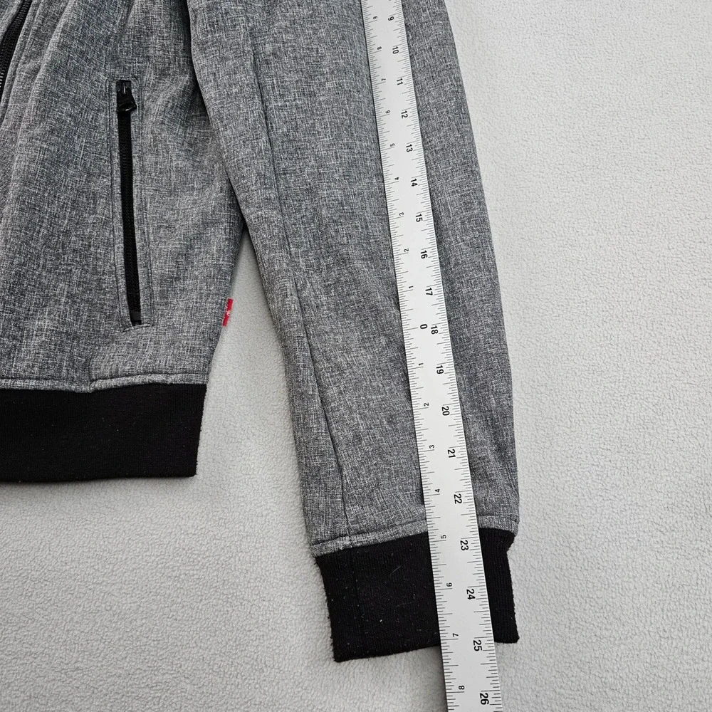 Levi's Men's‎ Hooded Jacket Gray Full Zip Polyester Casual Lightweight Outerwear
